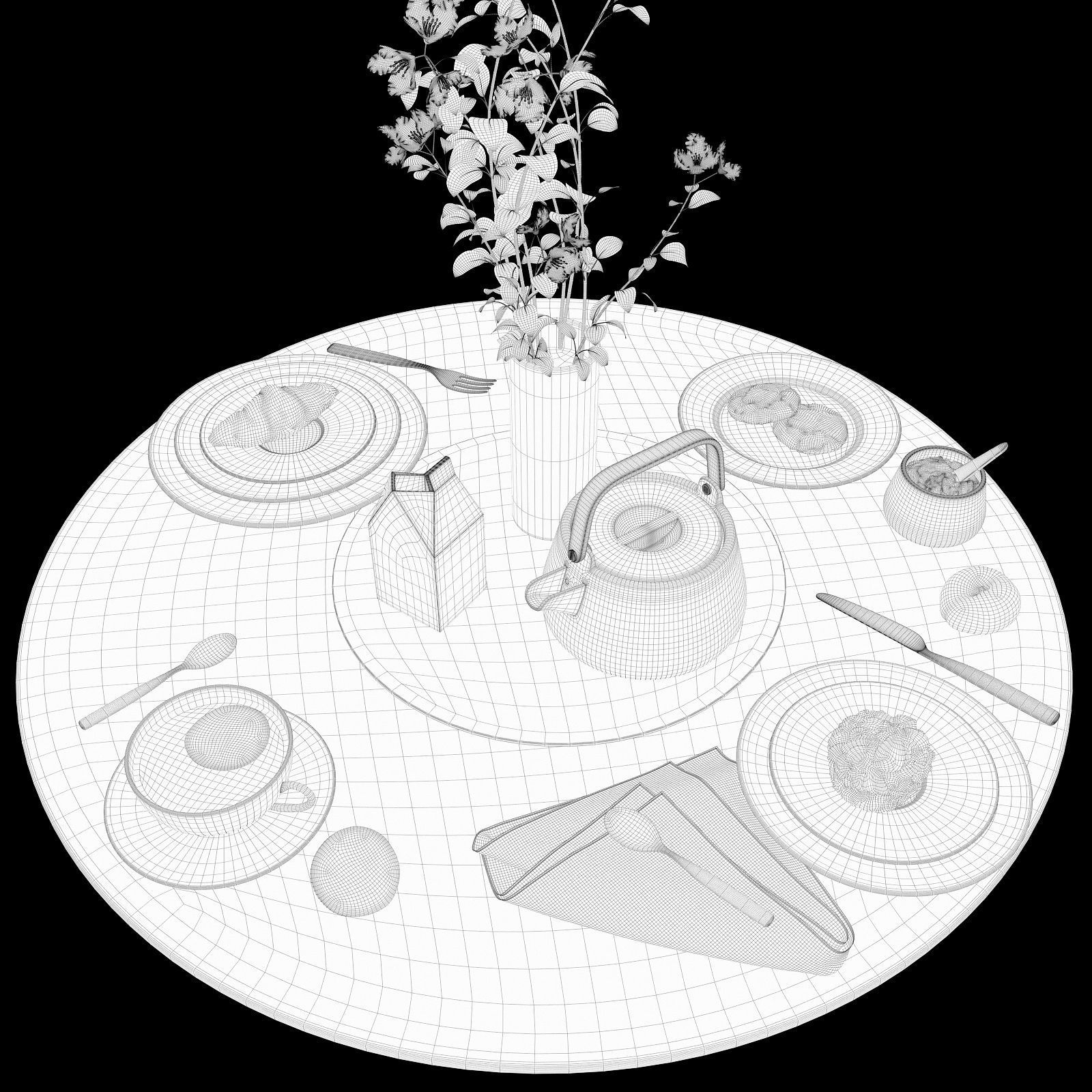 Scandinavian tableware set 3D model_6