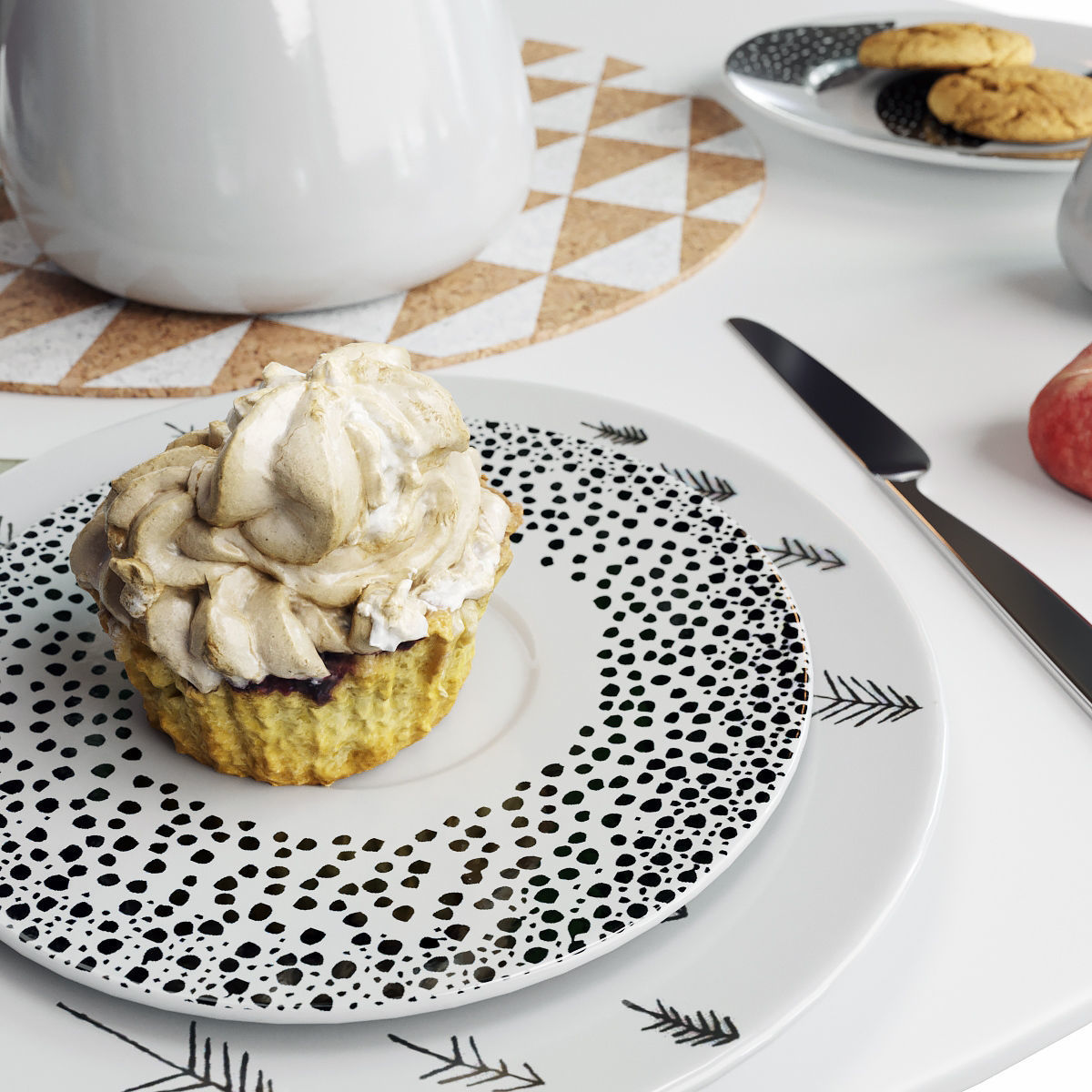 Scandinavian tableware set 3D model_3