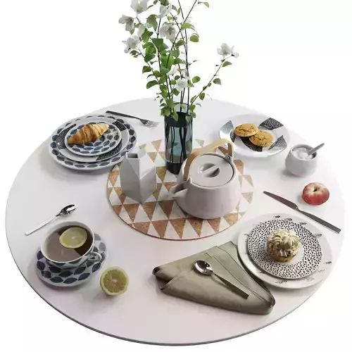  Scandinavian tableware set 3D model