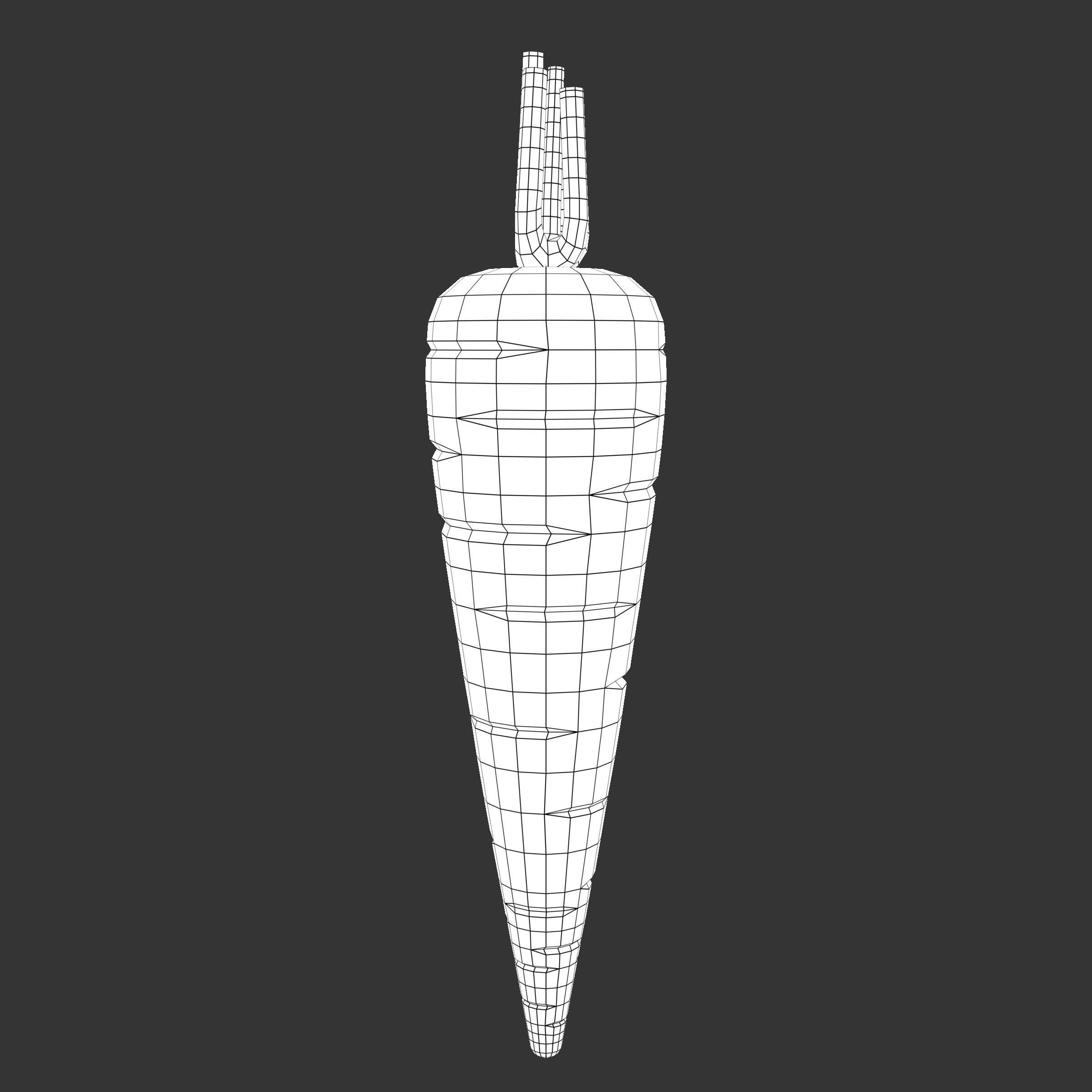 Carrot Low-poly 3D model_6