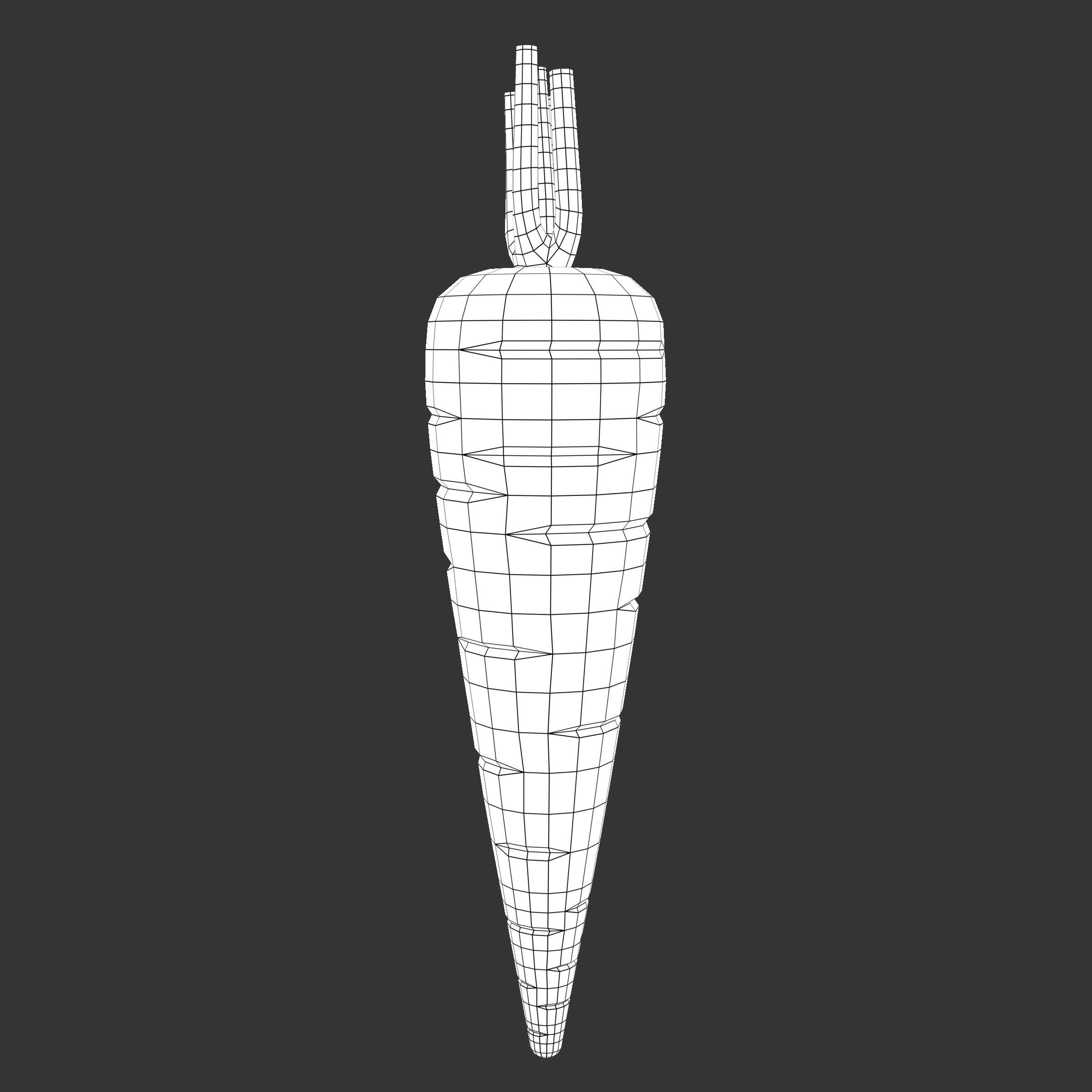Carrot Low-poly 3D model_7