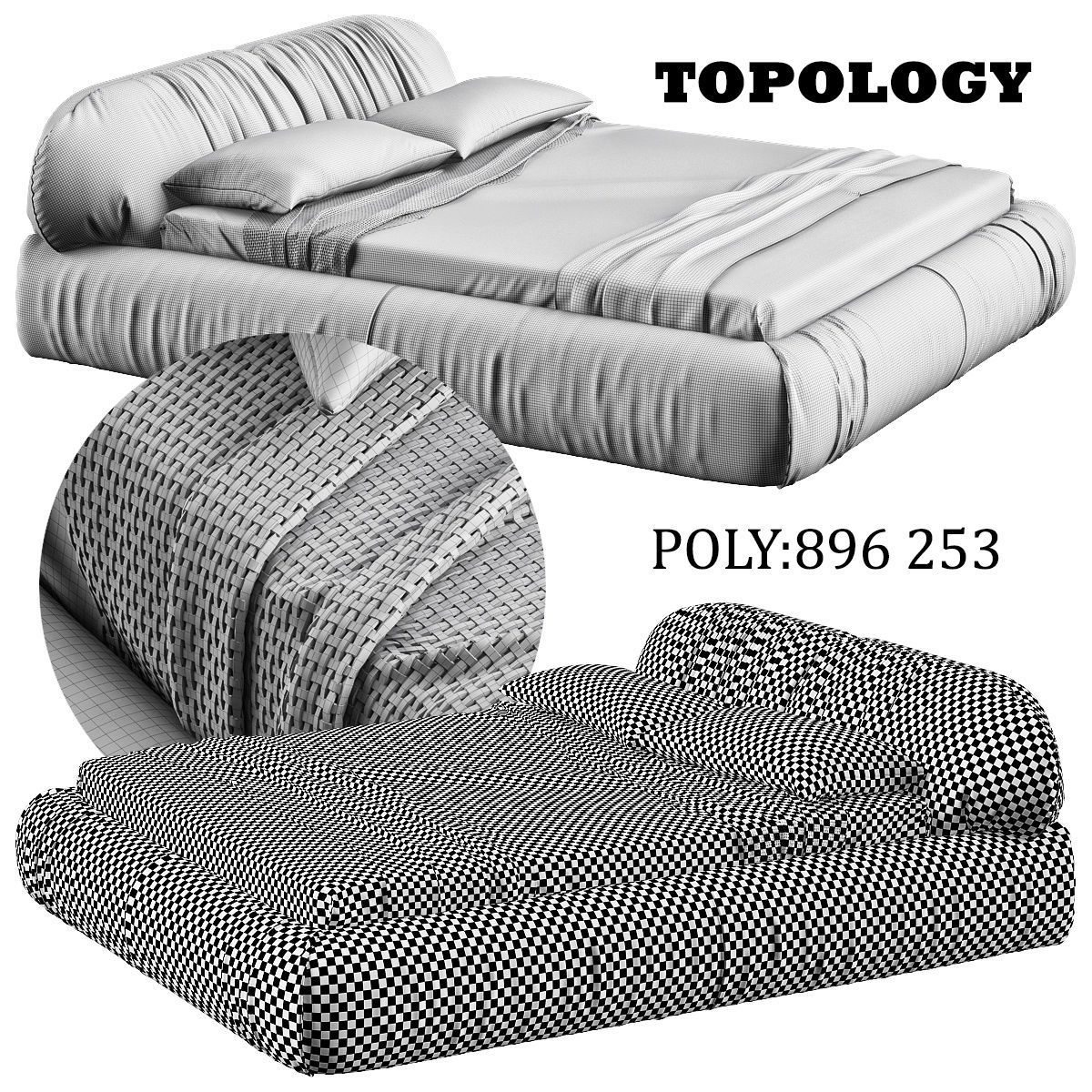 PIUMOTTO bed made out of leather 3D model_9