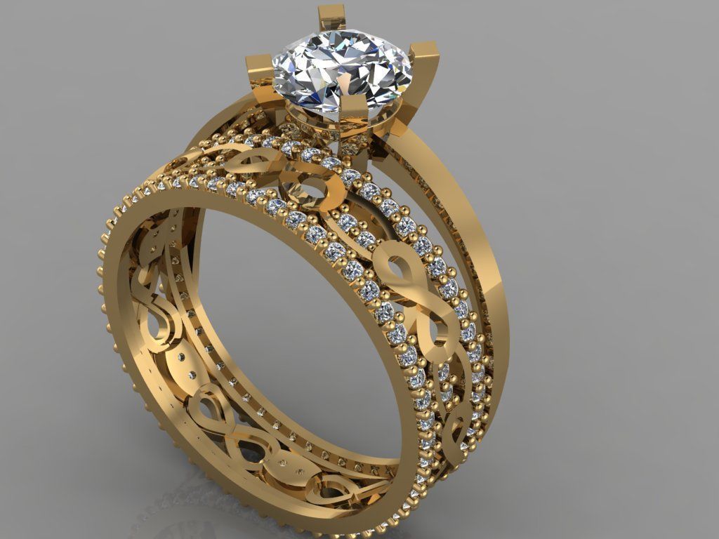 GC GOLD TW039- Diamond ring 3D print model_1