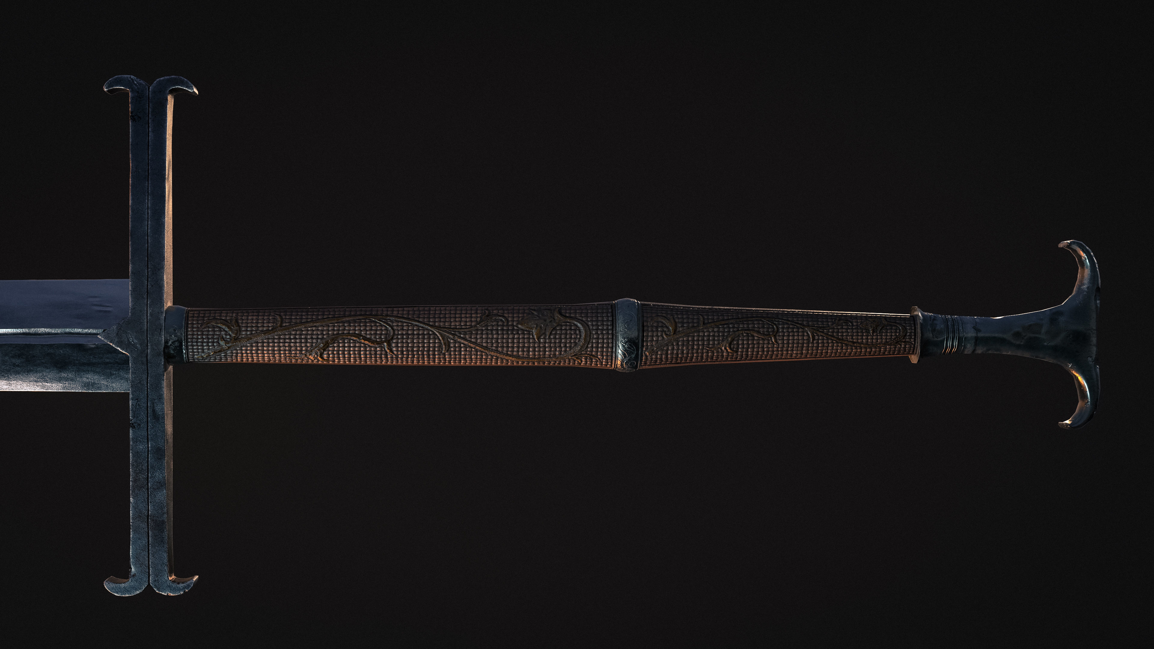 Fantasy Longsword Low-poly 3D model_3
