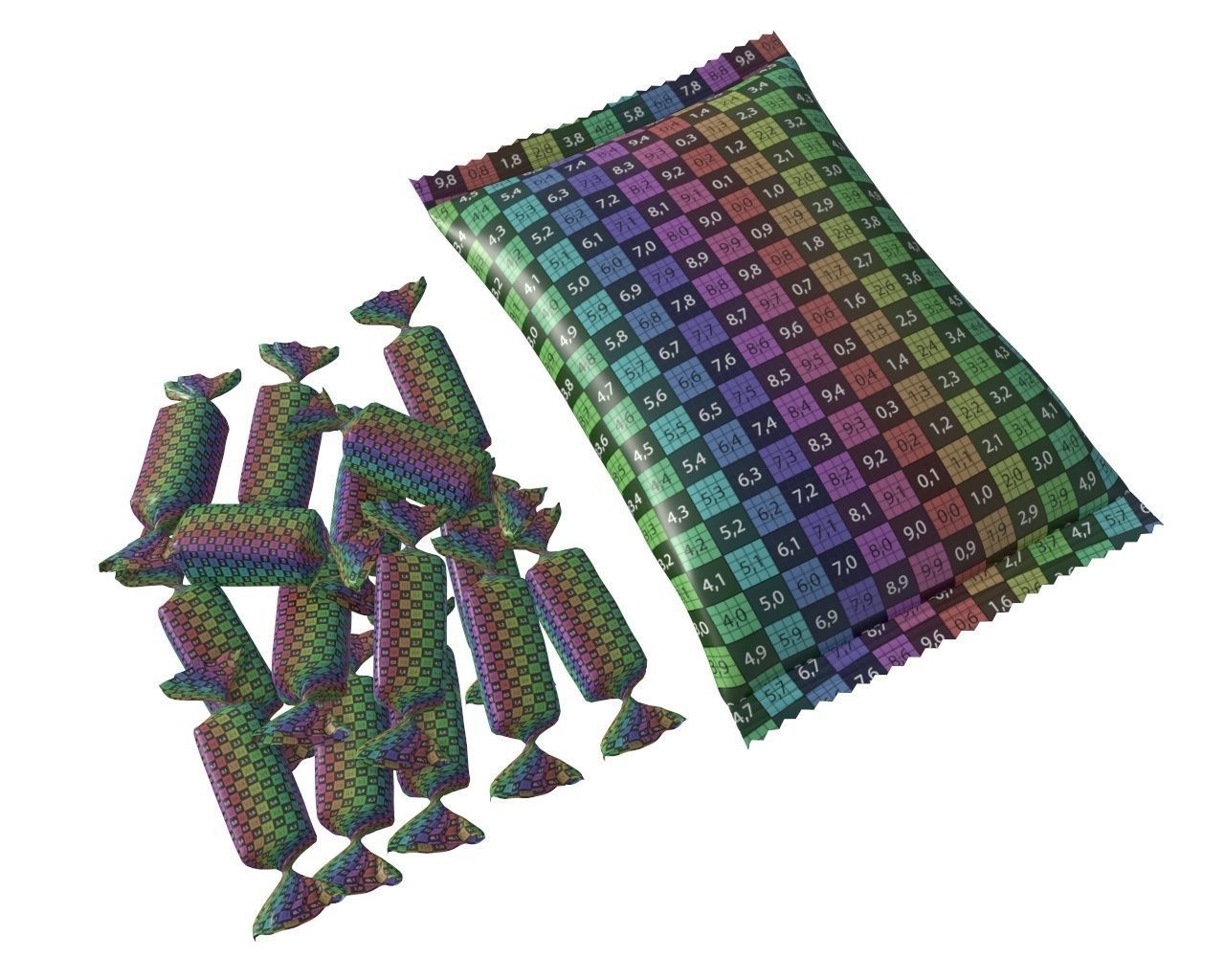 candy wraps packaged packaging  3D Model Collection_6