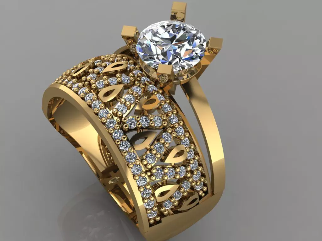 GC GOLD TW042- Diamond ring  3D print model_0