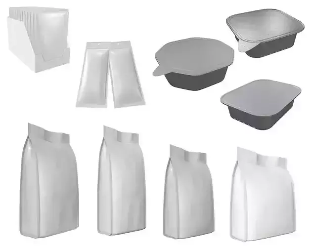 pet cat dog food packaging blank mock up 3D Model Collection