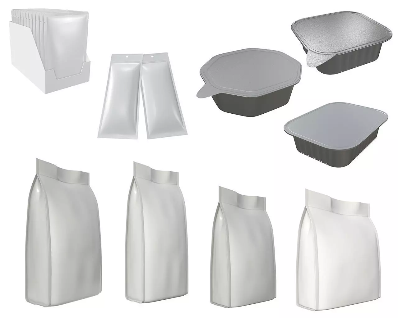 pet cat dog food packaging blank mock up 3D Model Collection_0