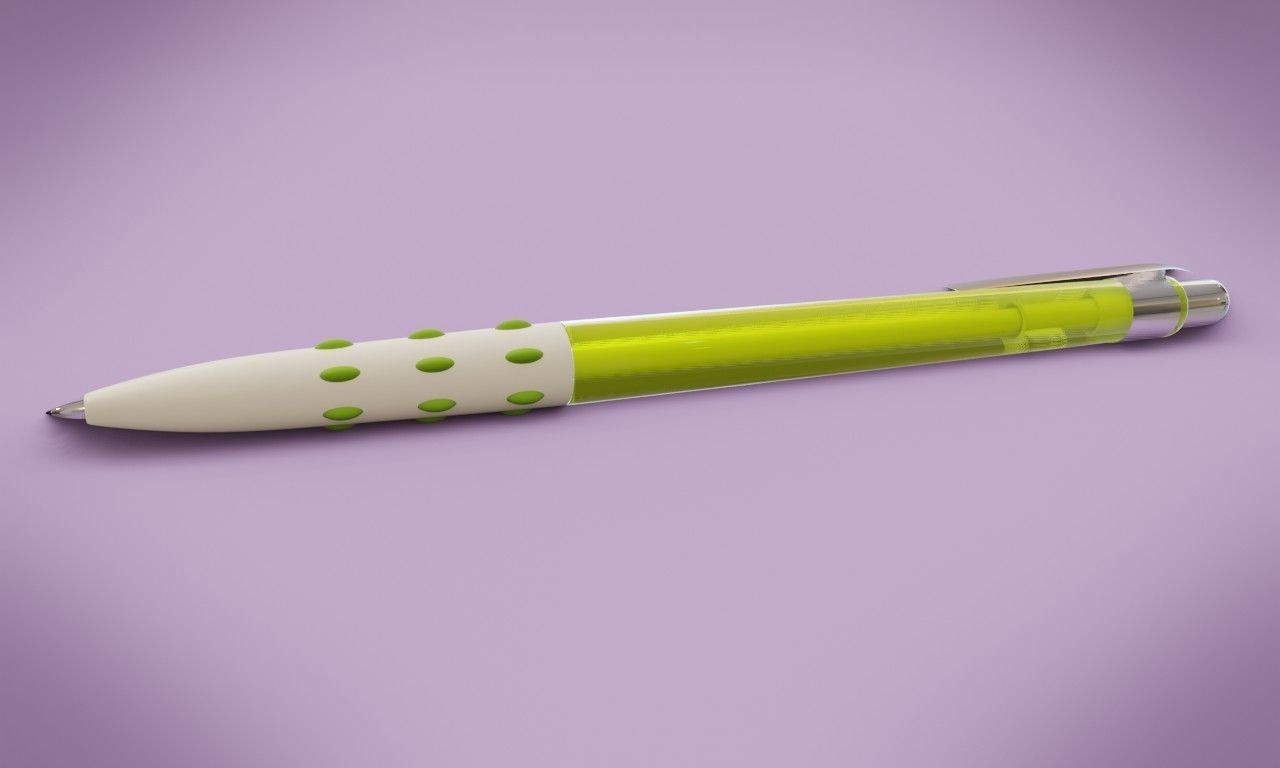 Ballpoint pen 3D model_1