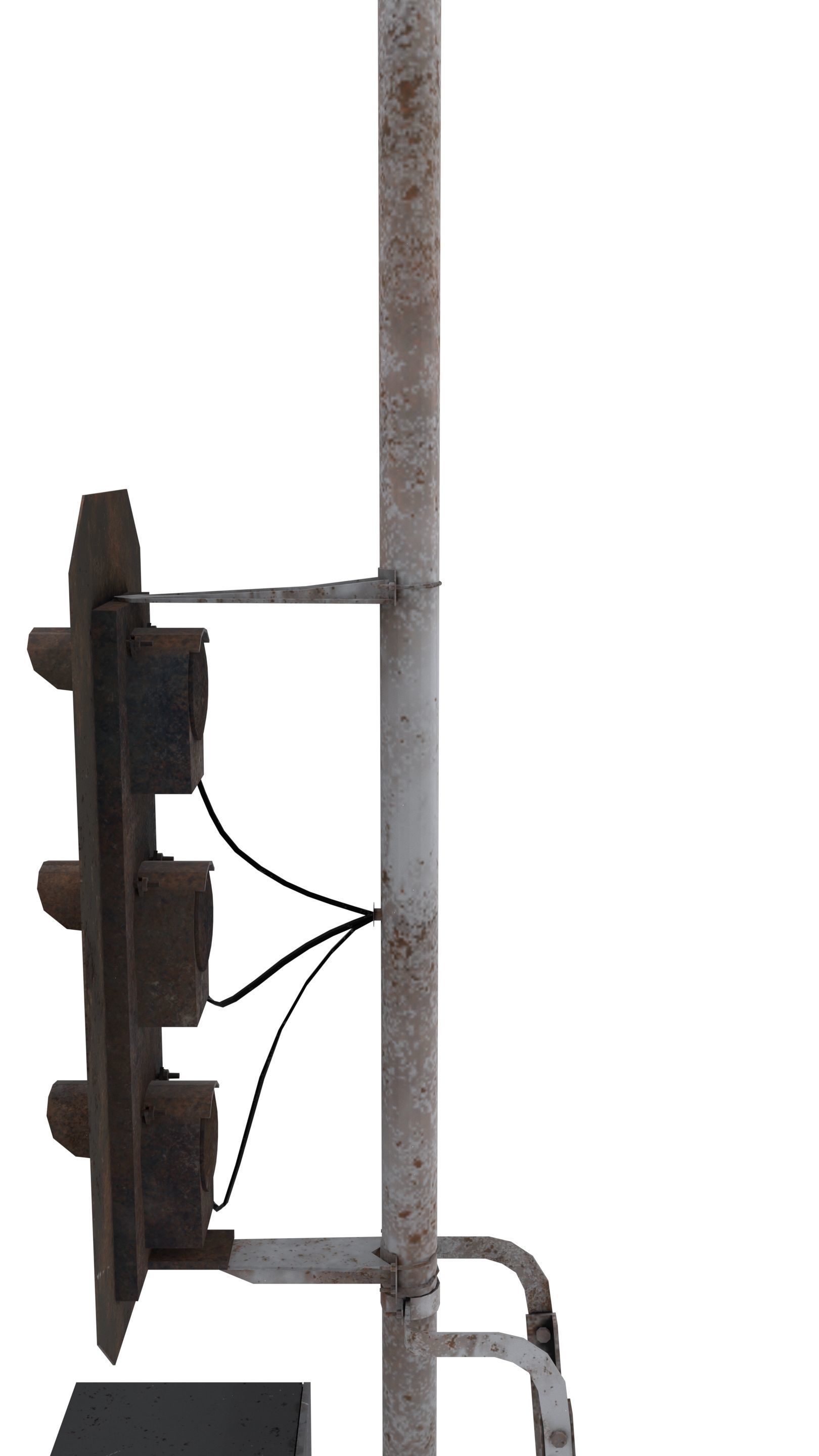 Train Traffic Light Weathered 6 3D model_5