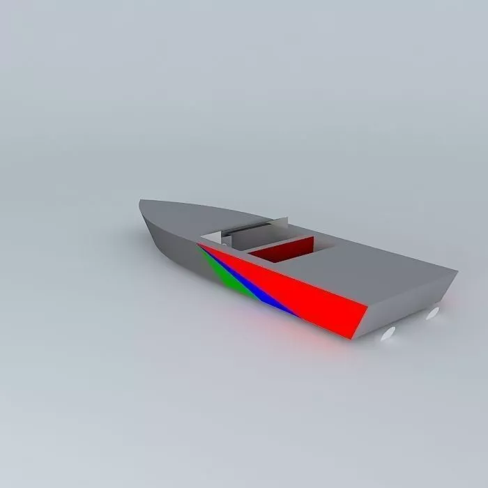 SpeedBoat boat with stripe Free 3D model