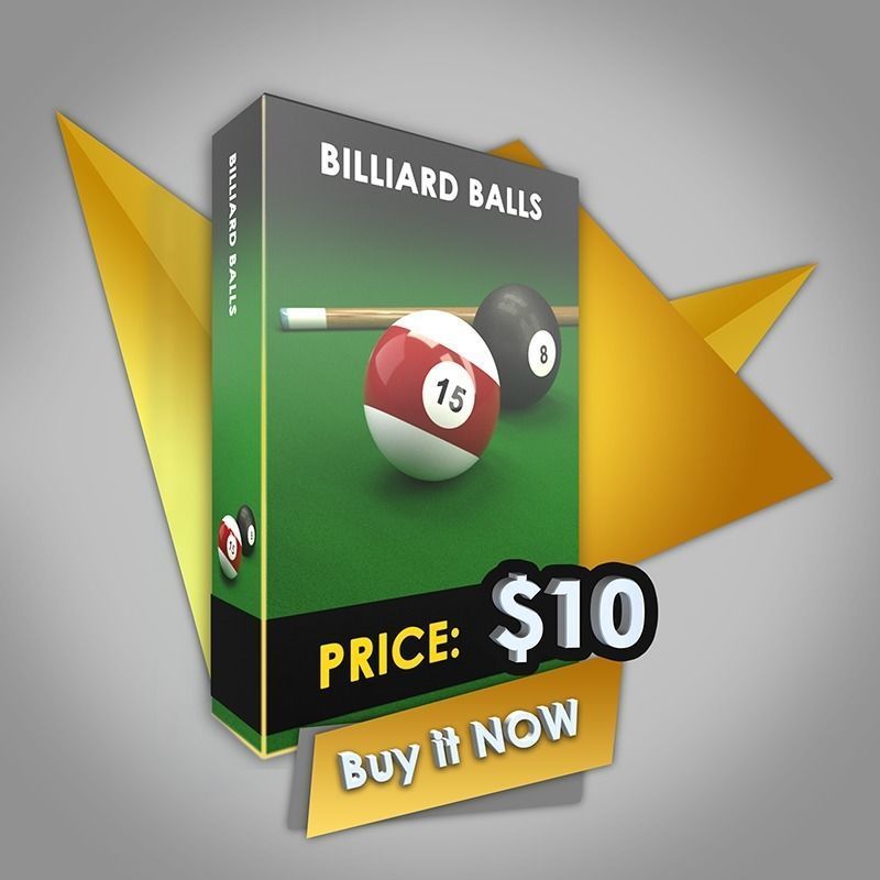 Billiard balls Low-poly 3D model_12