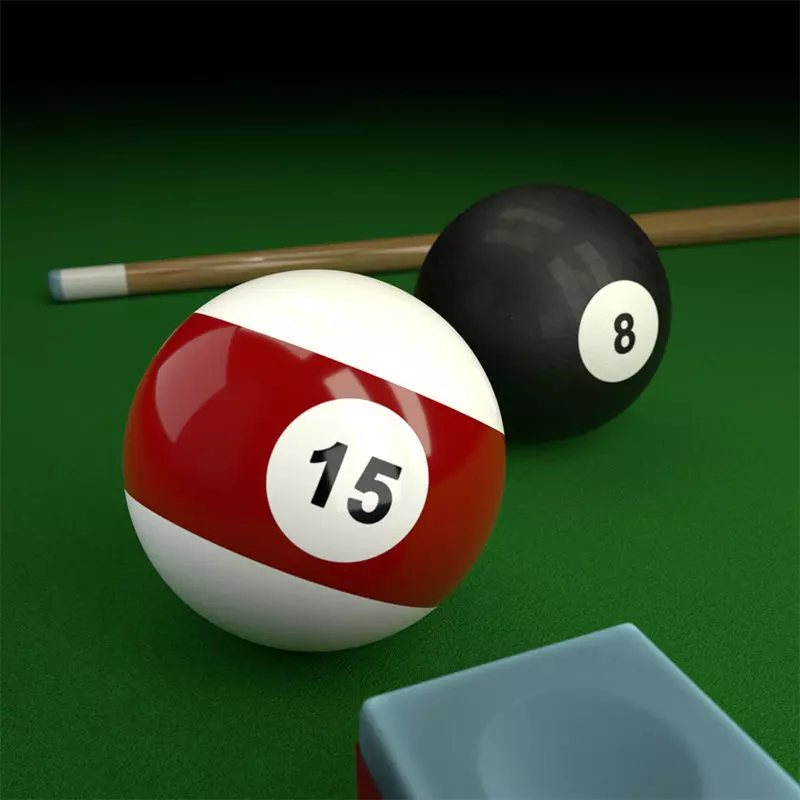 Billiard balls Low-poly 3D model_0