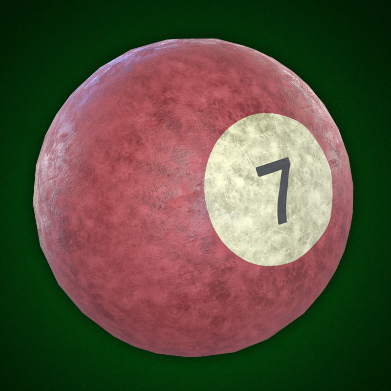Billiard balls Low-poly 3D model_9