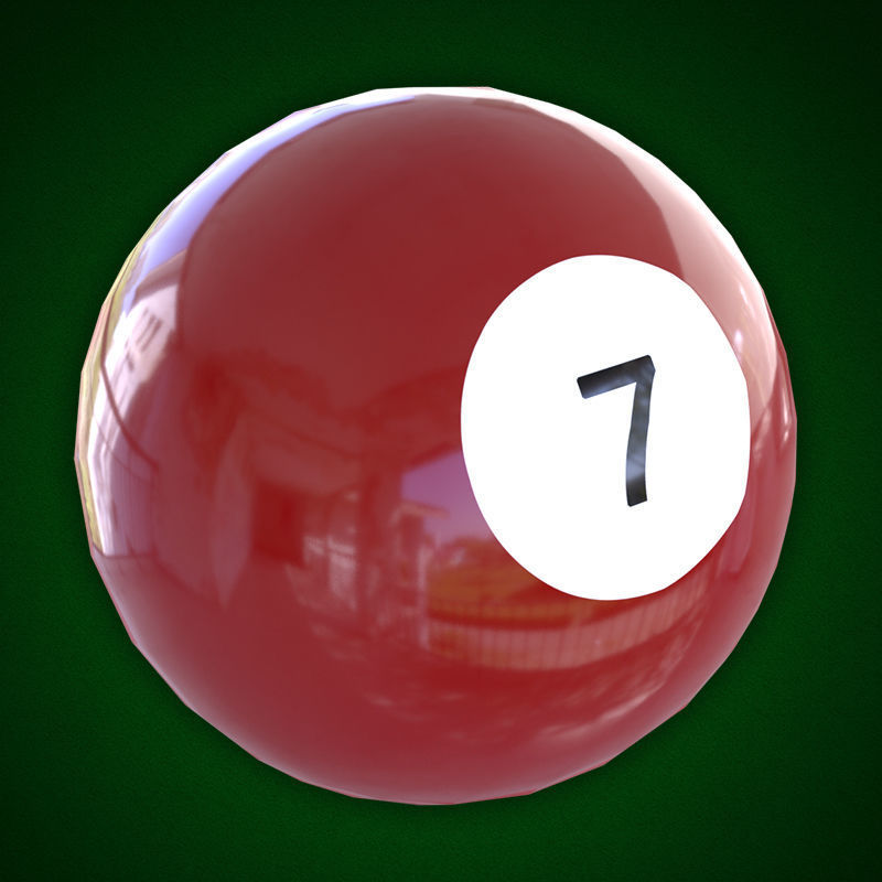 Billiard balls Low-poly 3D model_8