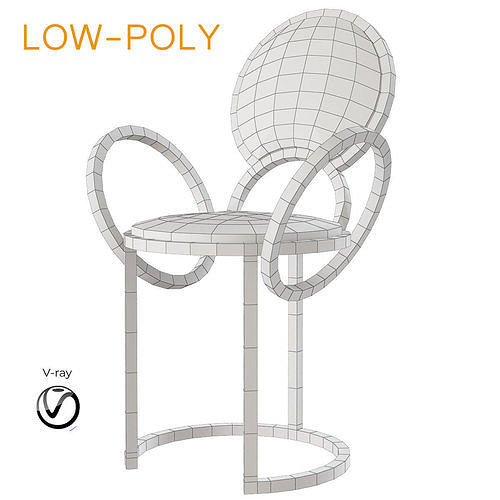 Chair 10 pieces 3d model Low-poly 3D model 4