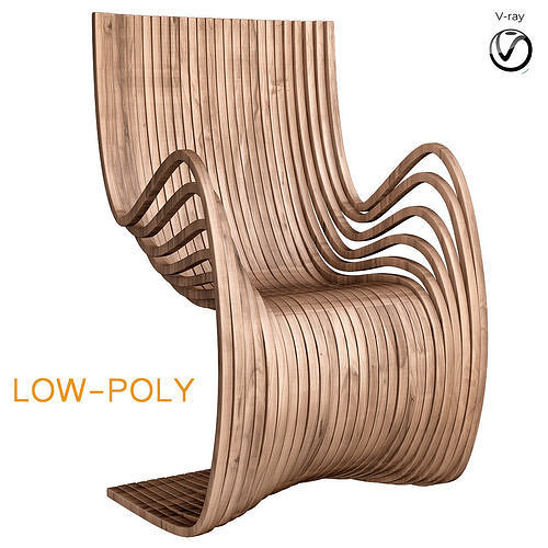 Chair 10 pieces 3d model Low-poly 3D model 7