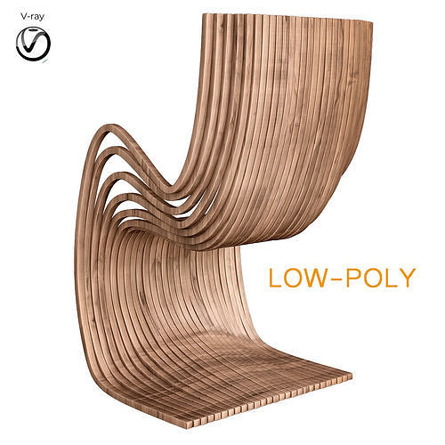 Chair 10 pieces 3d model Low-poly 3D model 6