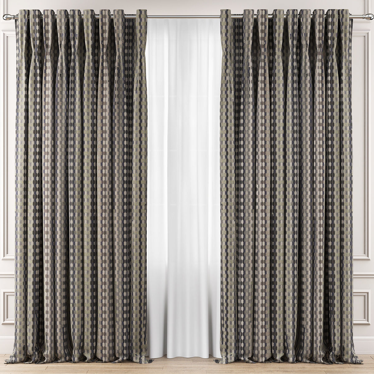 Curtains 10 pieces 3d model Low-poly 3D model_9