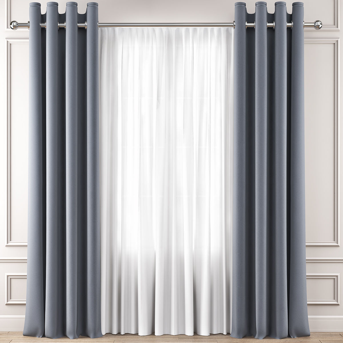Curtains 10 pieces 3d model Low-poly 3D model_5