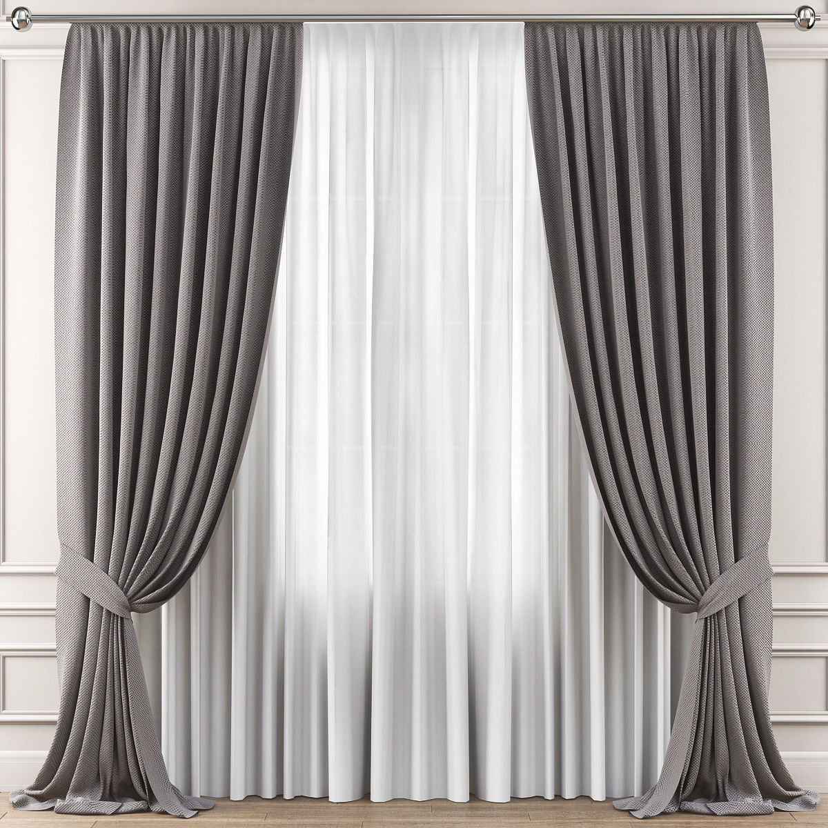 Curtains 10 pieces 3d model Low-poly 3D model_16