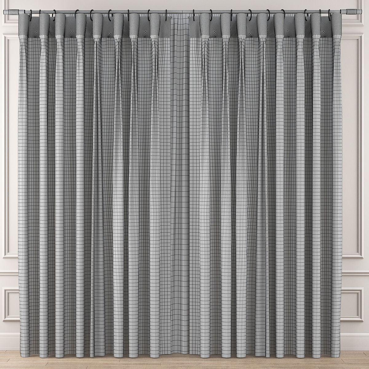 Curtains 10 pieces 3d model Low-poly 3D model_8
