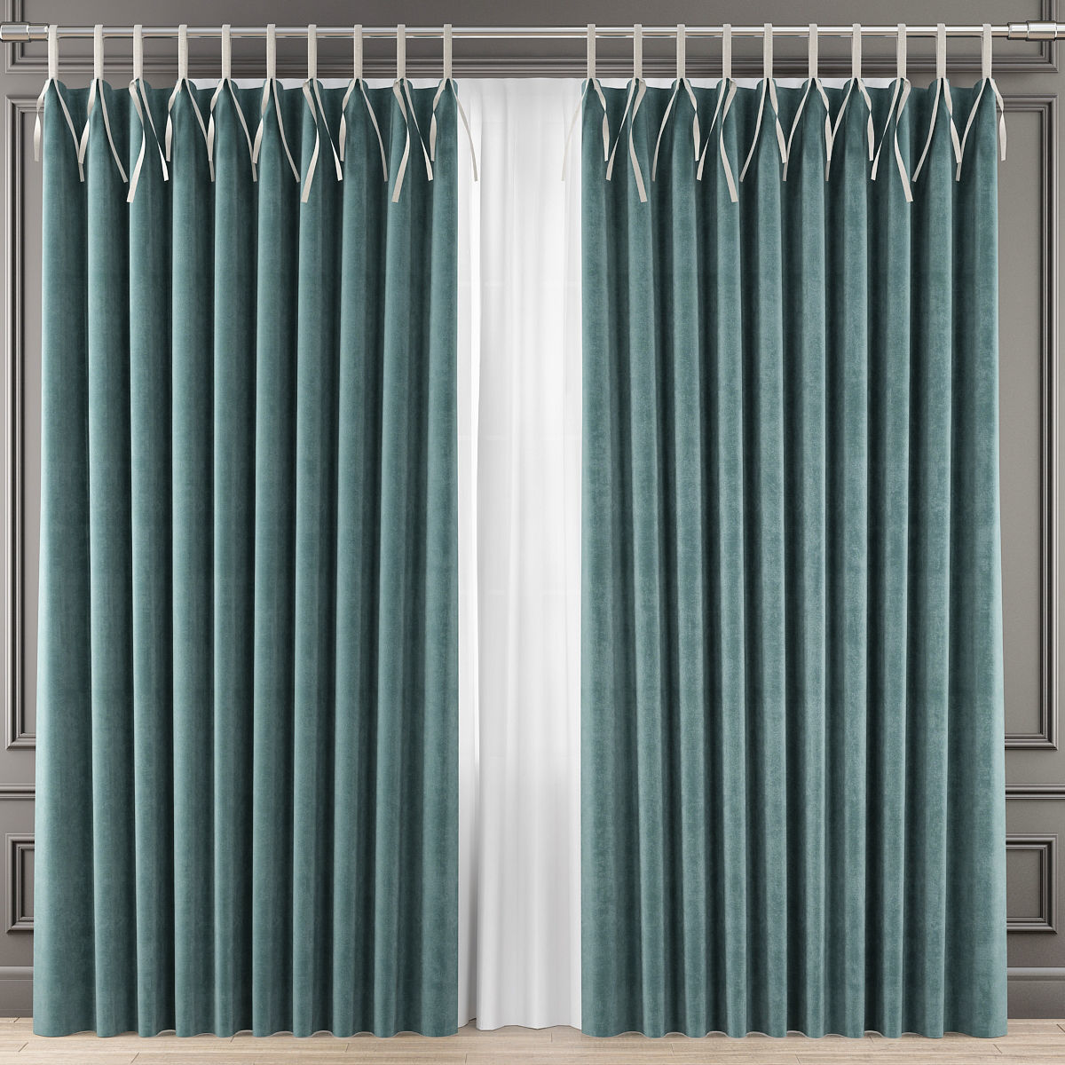 Curtains 10 pieces 3d model Low-poly 3D model_14