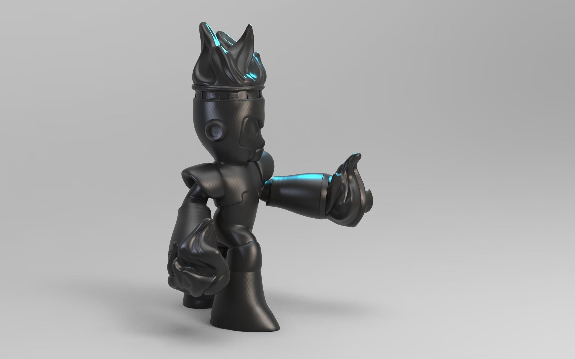 Fireman king of robots 3D print model_3