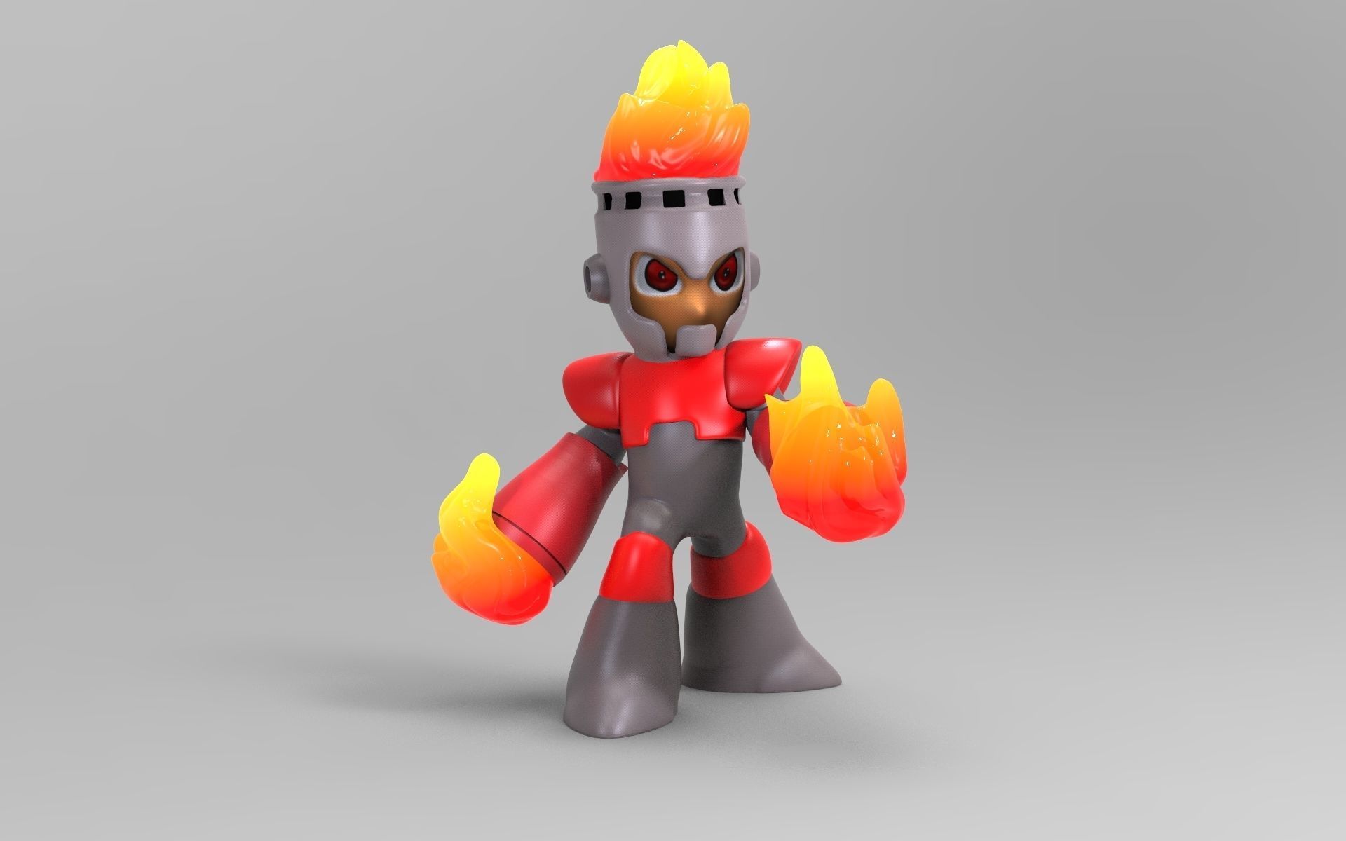 Fireman king of robots 3D print model_5