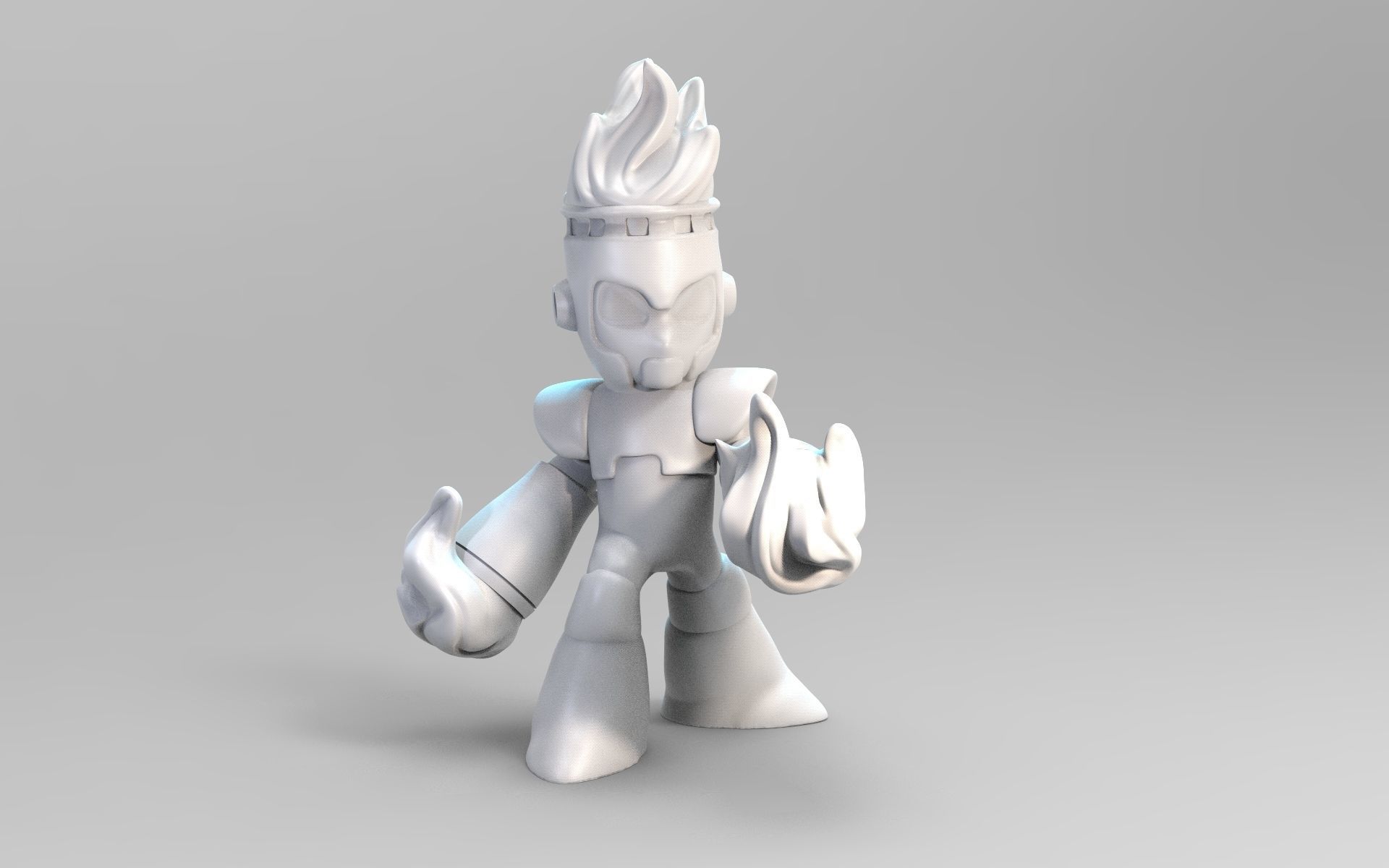 Fireman king of robots 3D print model_11