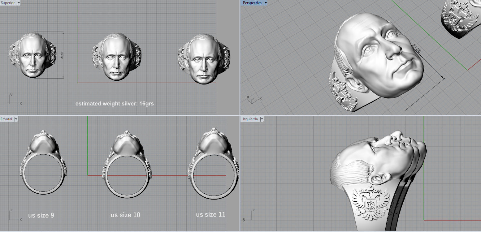 Putin Ring 3D print model_5