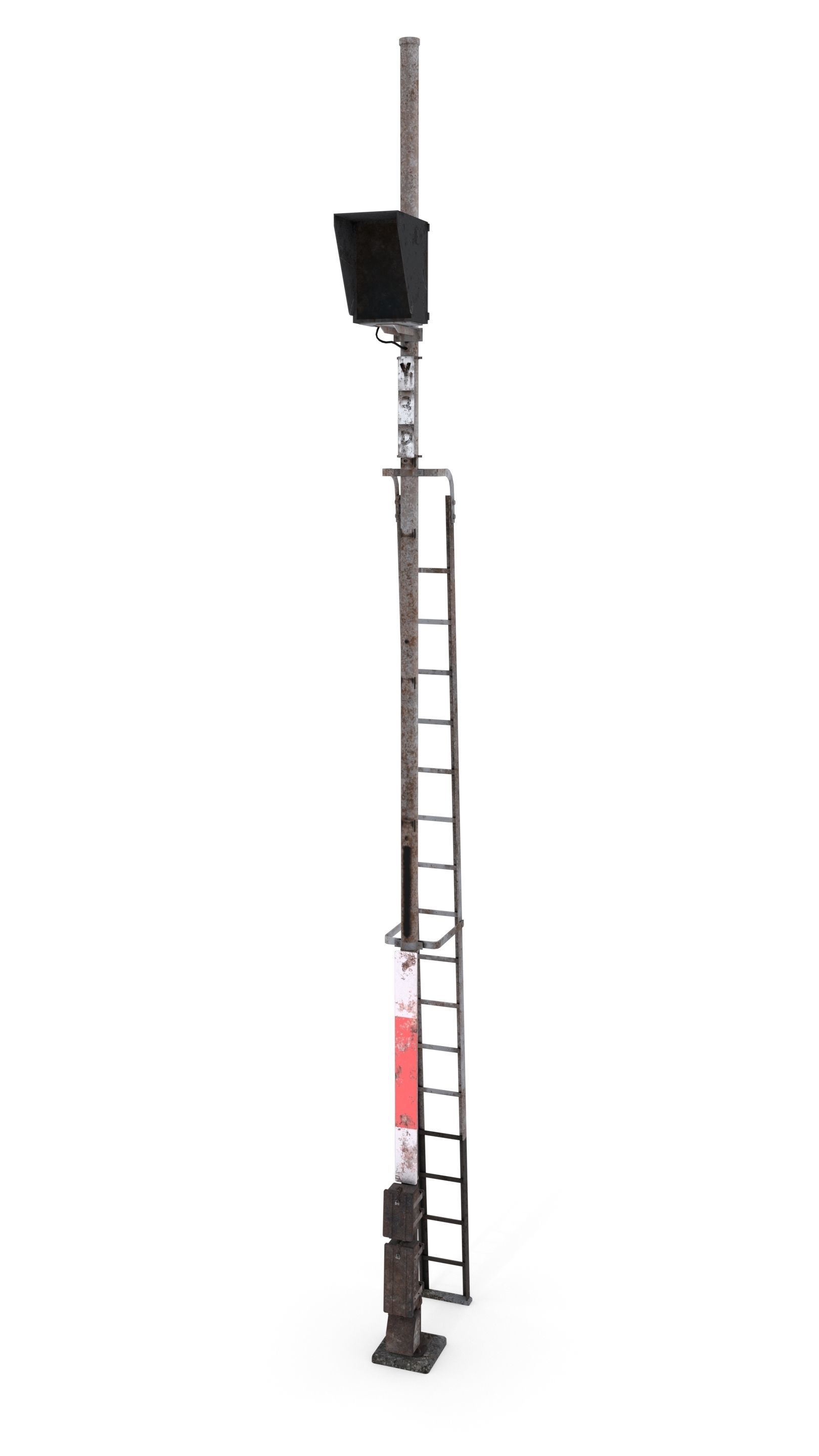 Train Traffic Light Weathered 9 3D model_1