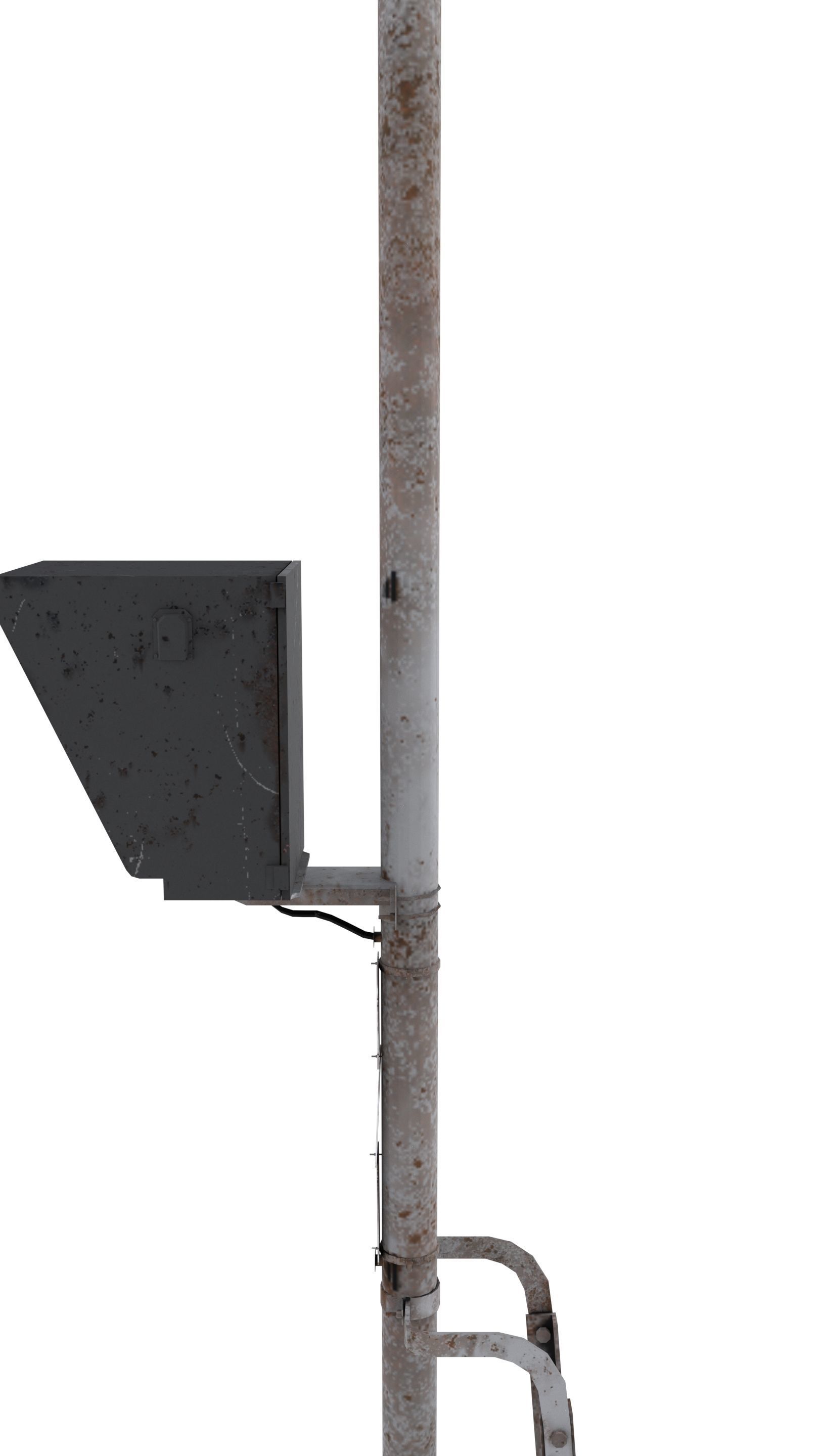 Train Traffic Light Weathered 9 3D model_4