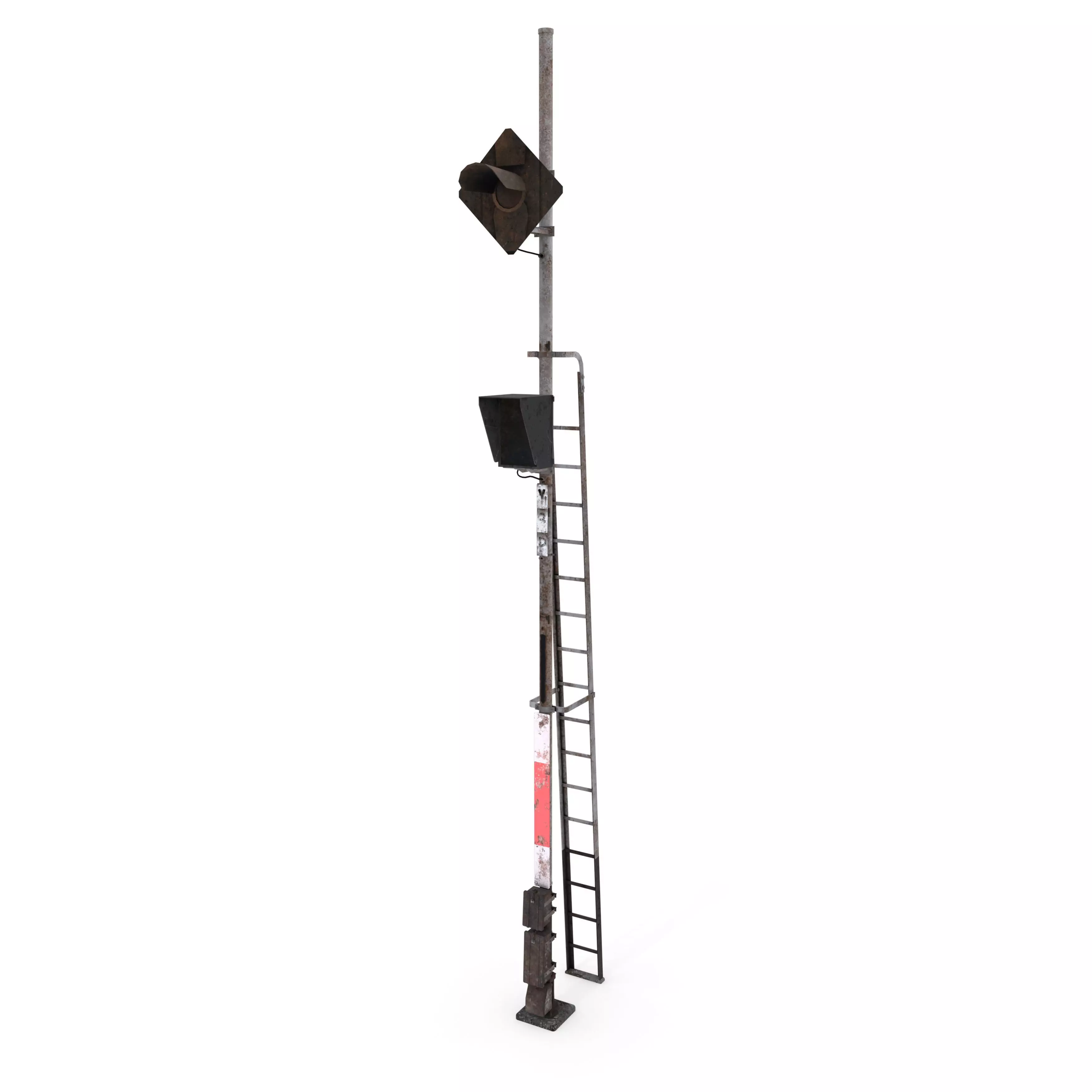 Train Traffic Light Weathered 10 3D model_0