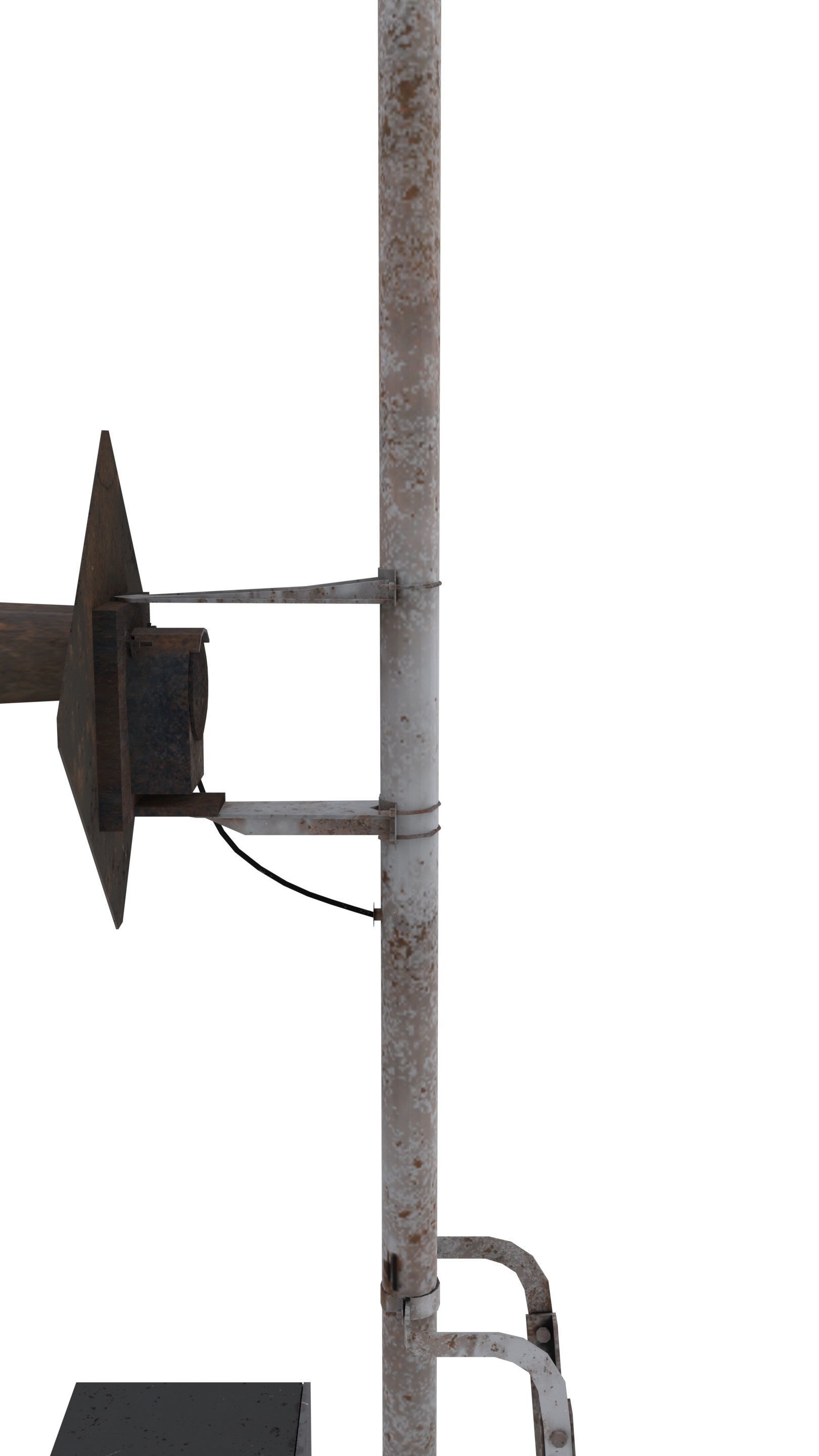 Train Traffic Light Weathered 10 3D model_5