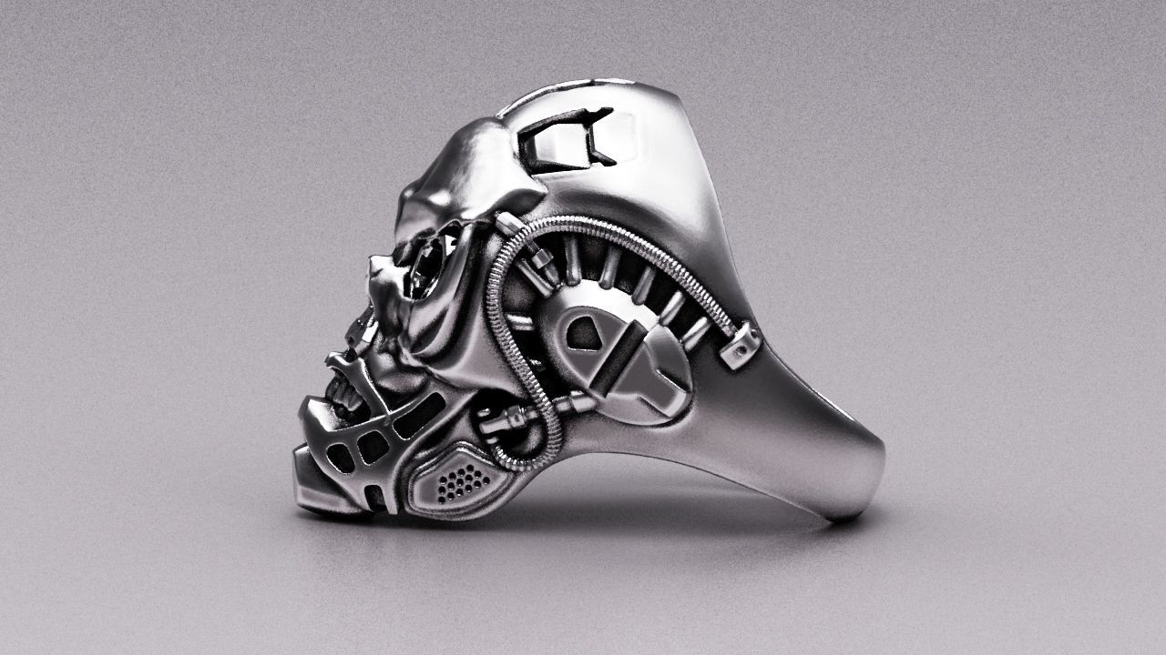 Bio-mechanical skull 3D print model_2