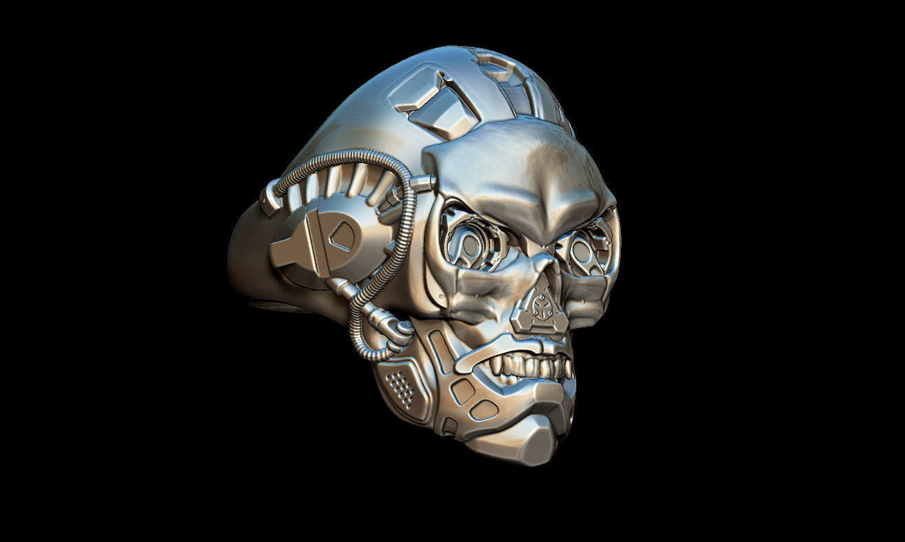 Bio-mechanical skull 3D print model_6