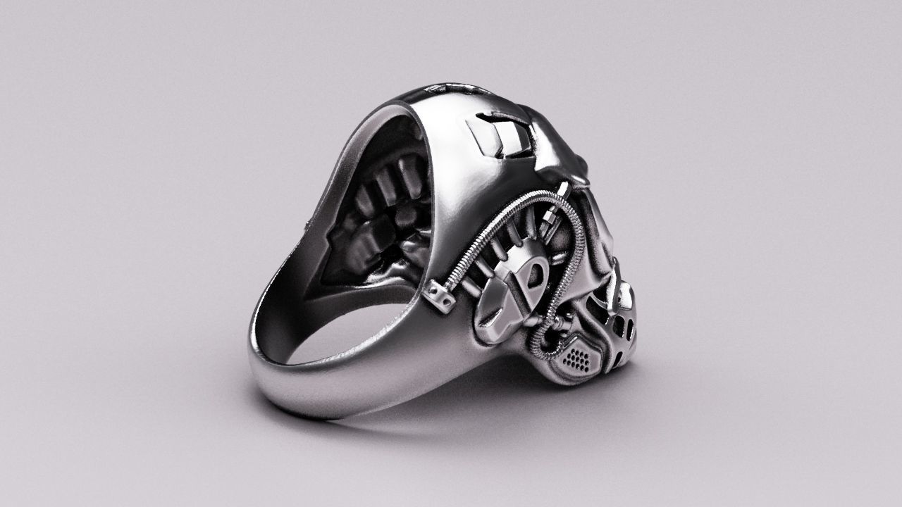 Bio-mechanical skull 3D print model_4