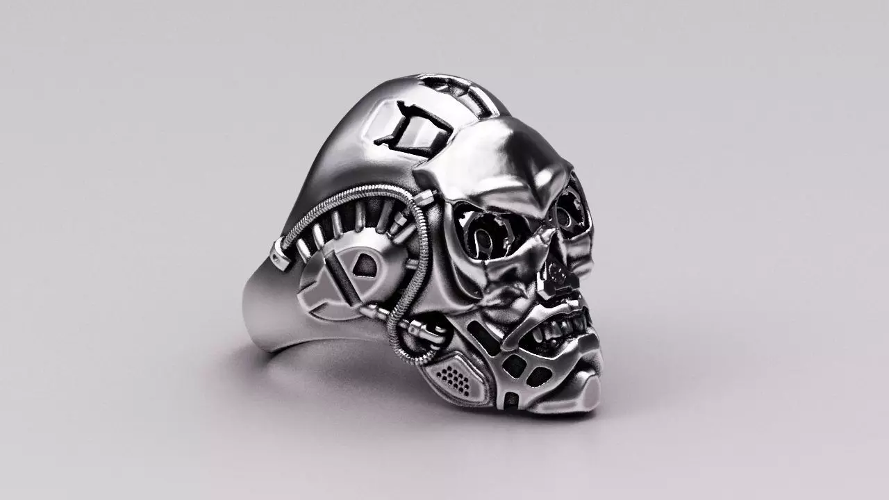 Bio-mechanical skull 3D print model_0