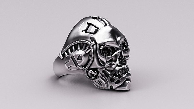 Bio-mechanical skull 3D print model