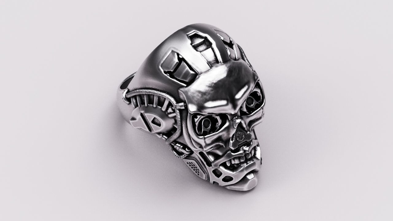 Bio-mechanical skull 3D print model_5