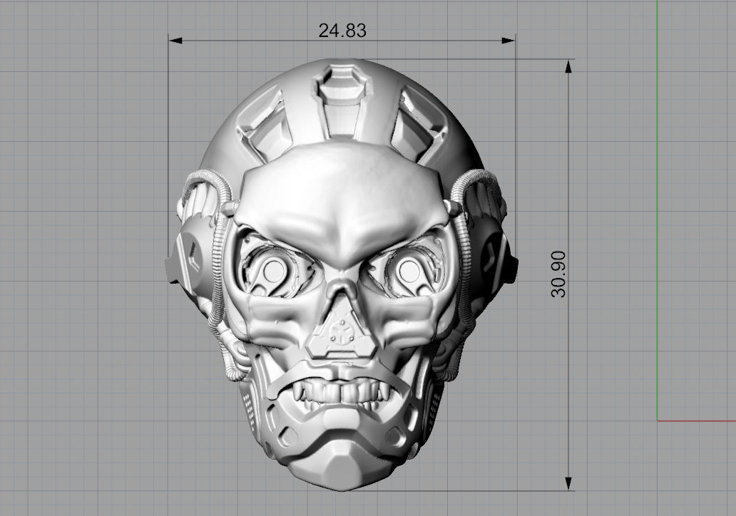 Bio-mechanical skull 3D print model_9
