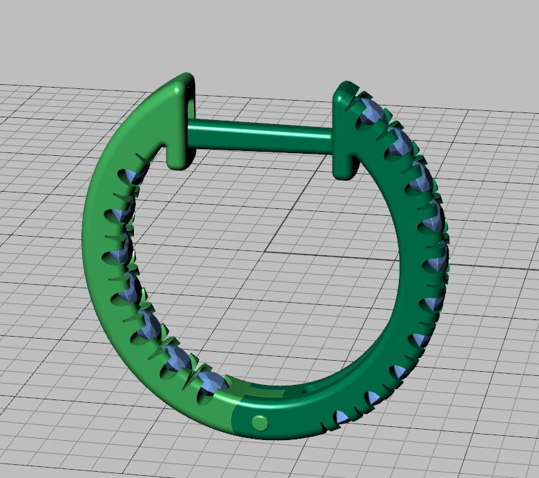 Delicate Fine Diamond Hoop Earrings 3d model  3D print model_11