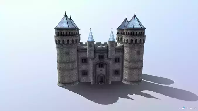 Medieval French Castle Keep Low-poly 3D model