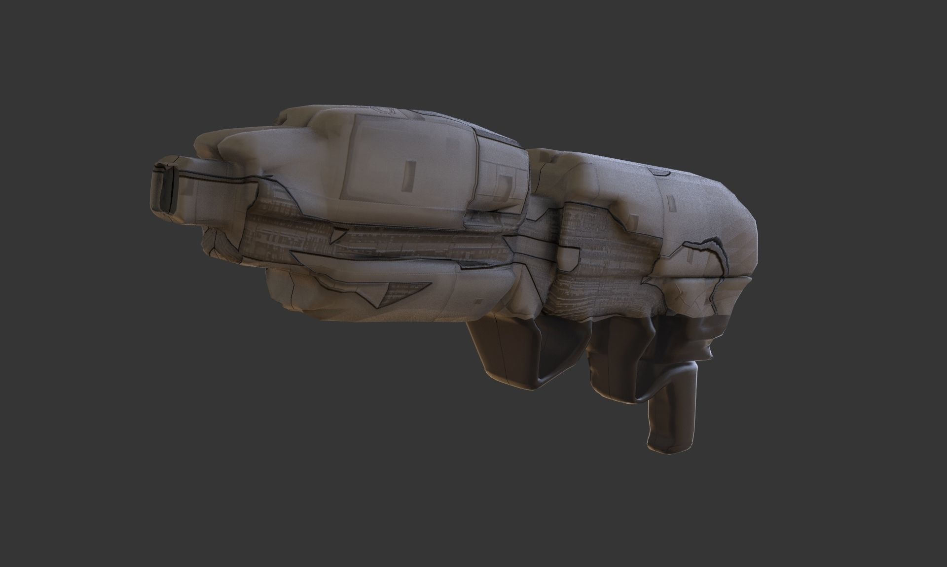 Sci Fi Gun Low-poly 3D model_2