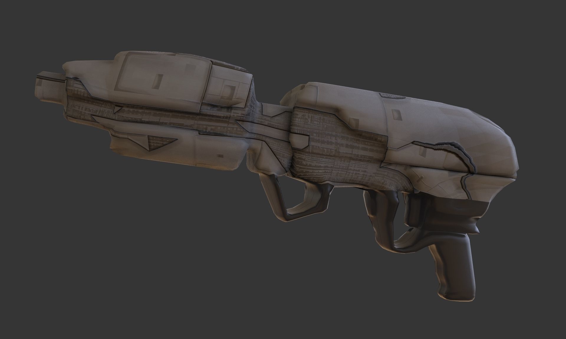 Sci Fi Gun Low-poly 3D model_3