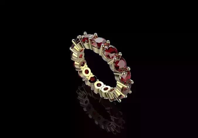 Gold 2 ruby eternity ring