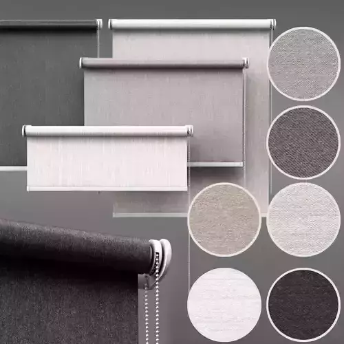 roller blind set 03  3D model