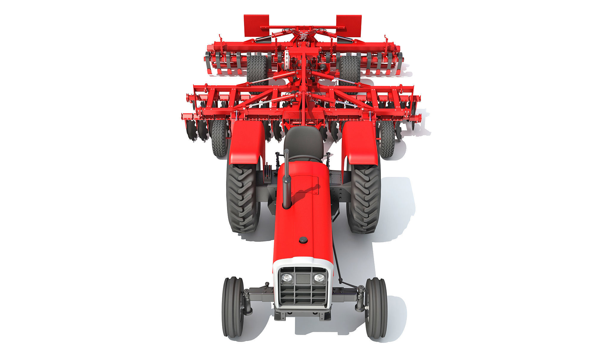 Tractor with Disc Harrow 3D model_9