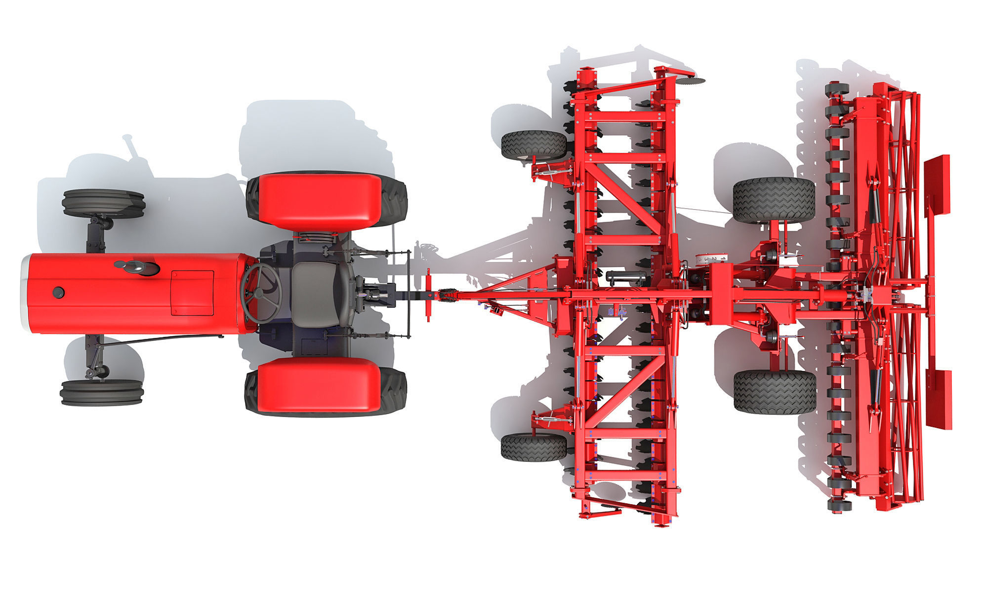 Tractor with Disc Harrow 3D model_12